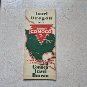 Vintage Conoco Road Map--Oregon